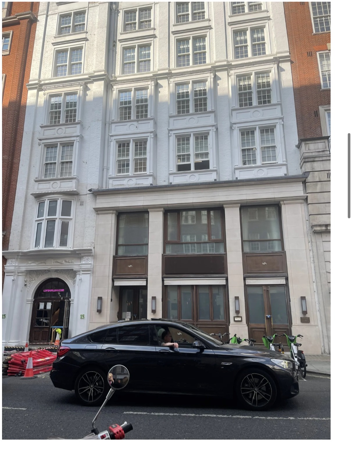 The Mayfair property, exterior street view